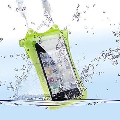 DiCAPac WP-i10 onderwatertas (iPhone, tot 10 m waterdicht, bescherming tegen water, zand en sneeuw, beschermhoes, geschikt voor iPhone SE / 5 / 4S / 4, iPod en andere compacte smartphones tot 12,5 x 7 cm) groen