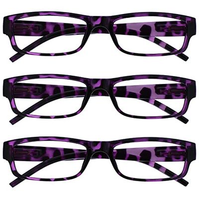 The Reading Glasses Company La Compañía Gafas De Lectura Púrpura De La Concha Lectores Valor Pack 3 Mujeres Señoras UVR3PK009PP +1,50