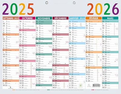 Exacompta - Calendario escolar (430 x 335 mm), multicolor