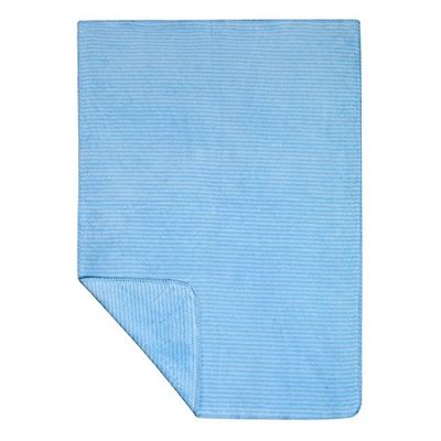 Julius Zöllner Couverture en Coton Jacquard Couverture Enfant - Taille 75/100 cm - Fabriqué en Allemagne - 100% Coton - Certifié Oeko-Tex Standard 100 - Rayures Bleues