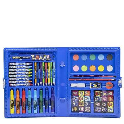 CERDÁ LIFE'S LITTLE MOMENTS Unisex Kid's Sonic Coloring Box Etui, Veelkleurig, Standaard, Meerkleurig, Eén maat