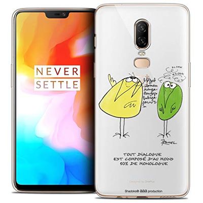 Caseink fodral för OnePlus 6 (6.28) fodral [officiell licenssamlare Shadoks® design The Dialog - mjuk - ultratunn - tryckt i Frankrike]