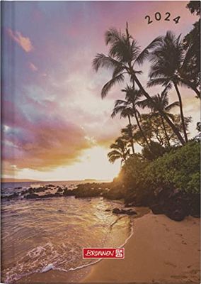 BRUNNEN Agenda Scolaire Semainier « Sunset » modèle 796 2024 2 pages = 1 semaine format feuille 14,8 x 20,8 cm multicolore