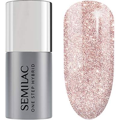 S245 Semilac One Step Hybrid Nagellack 3-i-1 beige färg rosa beige 5 ml innovativ UV LED färglack nagellack nagellack