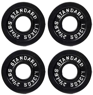 Fitvids Gietijzeren plaat halterschijf voor krachttraining en gewichtheffen, 2 inch midden (Olympisch), 1,1 kg (set van 4)