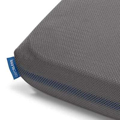 Aerosleep - SafeSleep hoeslaken babybed - optimale ademhaling - warmteregulering - machinewasbaar - 80 x 40 cm - 100% PES - donkergrijs