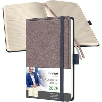SIGEL C2552 Wochenkalender Conceptum 2025 , Design Casual, ca. A6, taupe
