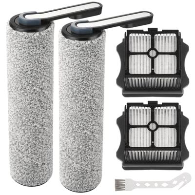 S5 Roller Brush and HEPA Vacuum Filter Replacement for Tineco Floor ONE S5 / S5 Pro / S5 Pro 2 / S5 Blue Cordless Wet Dry Vacuum Cleaner Replacement Parts Include 2 HEPA Filters, 2 Brush Rollers