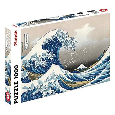 Piatnik The Wave Hokusai-Puzzle ondulado, azul (azul), 1000 (676406-ROLL_1)