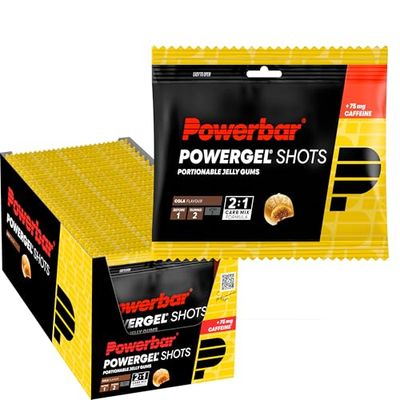 Powerbar PowerGel Shots Cola 24x60g - Gel Énergétique à Haute Teneur en Carbone + 75mg Caféine