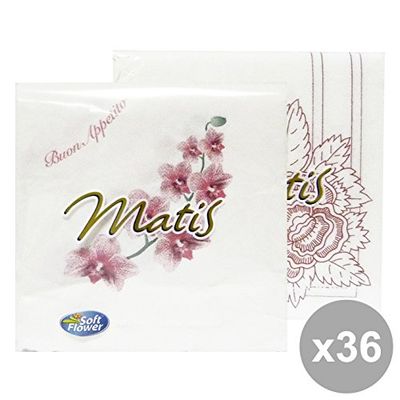Set 36 Soft Flower versierd 33 x 33 30 stuks servetten accessoires voor de tafel