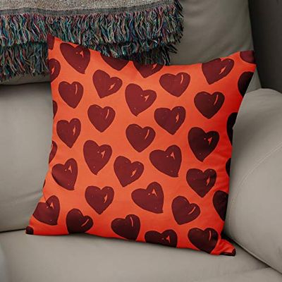 Bonamaison dekorativt kuddöverdrag orange & bordeux, prydnadskuddöverdrag, heminredning örngott för vardagsrum, soffa, sovrum, storlek: 43 x 43 cm – designad och tillverkad i Turkiet