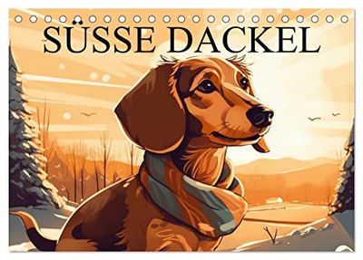 Dackel (Tischkalender 2026 DIN A5 quer), CALVENDO Monatskalender: Zeichentrick Dackel