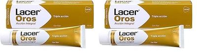 LACER OROS - Pasta Dentífrica 75 ml, Protección Bucodental Integral, Triple Acción, Previene el Sangrado, Reduce Sensibilidad Dental, Protege de Caries, Antiséptico, Antinflamatorio, Antioxidante