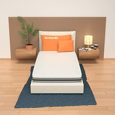 MiaSuite enkele matras 90 x 200, hoogte 22 cm, orthopedisch medisch hulpmiddel met 2 cm tot 9 zones en waterfoam 18 cm, 90 x 200 cm