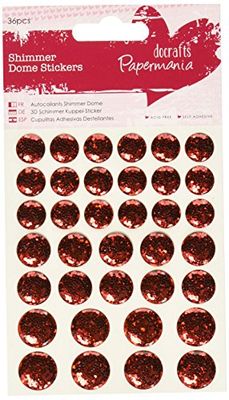 Autocollants Papermania Shimmer Dome - Rouge - 36 Pièces