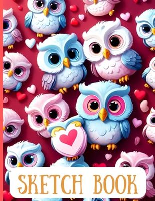Sketchbook: Cute Owls Sketchbook Cover, 102 Pages, 8.5 x 11 Page Size, 100 Blank Pages, Animal Sketchbook