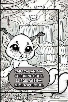 CARACAL ANIMAL COLORING BOOK.
