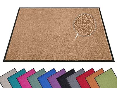 HANSE Home Wash & Clean Felpudo para Interior y Exterior, 60 x 90 cm, Lavable, Resistente a la Intemperie, Antideslizante para Entrada y Exterior, Color Caramelo