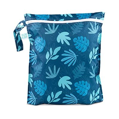 Bumkins Wetbag, wasbaar, herbruikbaar voor reizen, strand, zwembad, kinderwagen, luiers, vuile gymkleding, natte badpakken, toiletartikelen, 30 x 35 cm, Blauw Tropisch