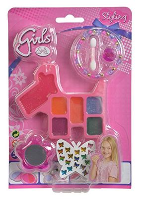 Simba 105567198 - Steffi Love Girls Glitter-Lipgloss Set, 3-sort., es wird nur ein Artikel geliefert, Set aus Lipgloss, Spiegel, Ring, Armband, Sticker und Applikator, 6 Teile, ab 5 Jahren