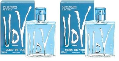 ULRIC DE VARENS - Eau De Toilette UDV Blue - Fougère Fraîche - Parfum Homme - Vaporisateur - Made in France - 100 ml (Lot de 2)