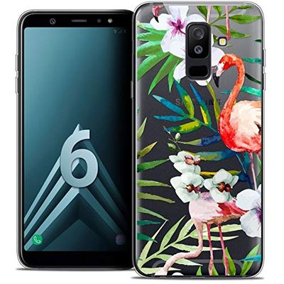 Caseink fodral för Samsung Galaxy A6 Plus 2018 (6) fodral [kristallgel HD mönster kollektion akvarell tropisk flamingo design - mjuk - ultratunn - tryckt i Frankrike]