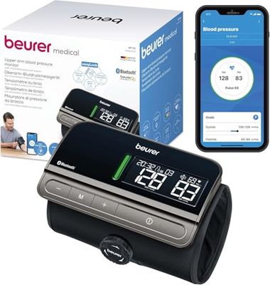 Beurer BM 81 easyLock bloeddrukmeter voor de bovenarm, klinisch gevalideerd, manchet met eenvoudige draaisluiting, zonder slangen of kabels, zachte en snelle meting, met app-verbinding