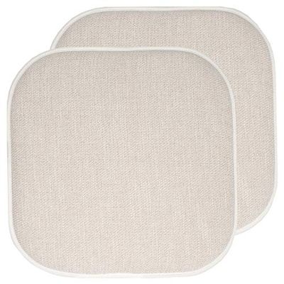 Sweet Home Collection Alexis Linen/Beige - Cojín de Espuma viscoelástica con patrón de Panal de Abeja, Antideslizante, Parte Trasera Redondeada, Cuadrada de 16 x 16 Pulgadas, Paquete de 2