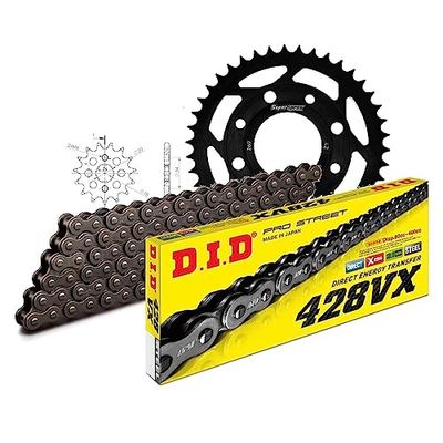 Kettingset DID staal 428VX / 130 eindeloos voor Daelim Roadwin 125 cc bouwjaar 2004-2007
