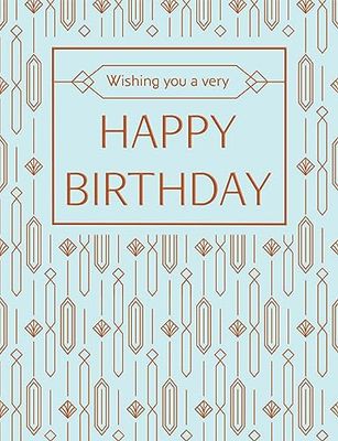 Piccadilly Greetings Panel de Tarjeta de Cumpleaños Moderno, Tarjeta Felicitacion Cumpleaños, Azul - 8 x 6