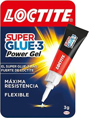 Loctite Super Glue-3 Power Gel, gel adhesivo flexible y resistente, pegamento instantáneo para superficies verticales, pegamento transparente extrafuerte, 1x3 g