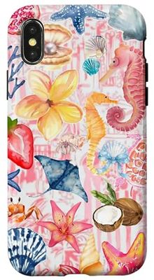 Pink Coquette Collage Cute Seashell Coastal Summer Case for iPhone X/XS