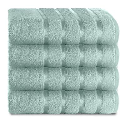 GC GAVENO CAVAILIA Fade Resistant Luxury, Extra Absorbent 100% Ringspun Egyptian Cotton 500 GSM Bathroom Set, Duck Egg, 4 Pk Bath Towel