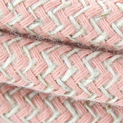 Cavo tessile cotone zigzag rosa 3m