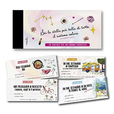 HappyMots Regalo Mamma | Pack da 20 Buoni - 15 completi e 5 da compilare | Piani TDI | Regalo Originale per la Festa della Mamma | Regalo Donna