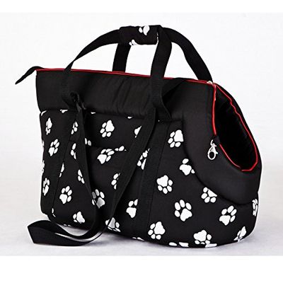 Hobbydog TORCWL3 hondentas, draagtas, kattentas, afmetingen 22 x 20 x 36 cm, zwart met poten