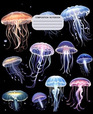 Composition Notebook: College Ruled Composition Notebook: Cute Jellyfish: Notebook for Student, School, College, Office or Work