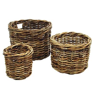 Vacchetti 4712970000 Cesta, Rattan, Multicolor, Medio, 3 unità