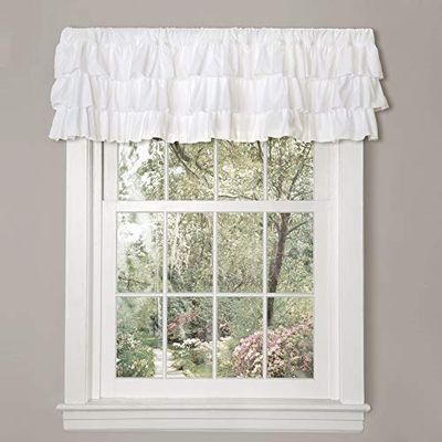Lush Decor Belle cantonnière Style Vintage Chic Blanc 213,4 x 45,7 cm