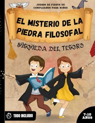 El misterio de la piedra filosofal: Búsqueda del Tesoro para aprendices de magos | Todo incluido | Yincana, juegos, enigmas, acertijos y adivinanzas | ... (juegos de fiesta de cumpleaños para niños)