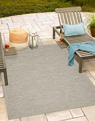 Mia's tapijten Adora - modern tapijt, boho-stijl, geschikt voor binnen en buiten, bijzonder vlak, ideaal voor keuken en eetkamer, maar ook voor balkon of terras, design 3, 795-beige-grijs, 120x160cm