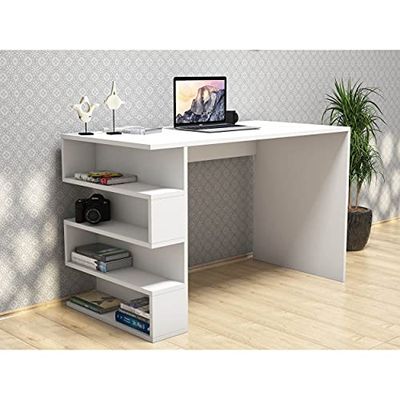 Homemania Bureau Limber, hout, wit, 120 x 60 x 75 cm