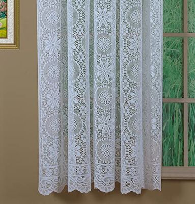 Today's Curtain Hopewell Premium Panel de Encaje 63 Pulgadas, Blanco, 58 Pulgadas de Ancho x 63 Pulgadas de Largo