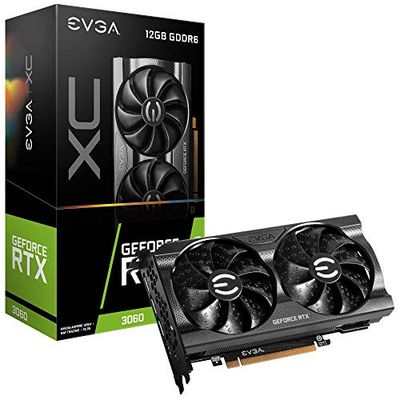 EVGA GeForce RTX 3060 XC Gaming, 12G-P5-3657-KR, 12 GB GDDR6, dubbele ventilator, metalen achterplaat