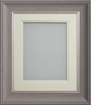 Frame Company Drummond Gunmetal Grey Photo Frame, Double Ivory Mount, A4 for 9x6 inch, fitted with perspex