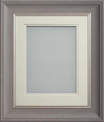 Frame Company Drummond Gunmetal Grey Photo Frame, Double Ivory Mount, 8x6 for 7x5 inch, fitted with perspex