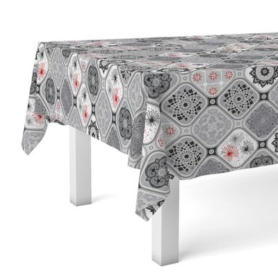 Martina Home Jucar Nappe en Toile Cirée Gris 250 x 140 cm