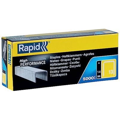 Rapid High-Performance Staples for Textiles, Finewire No. 13, Leg Length 10mm, Staple Gun Staples, Galvanised Steel, 5000 Pieces, Boxed (11840600)