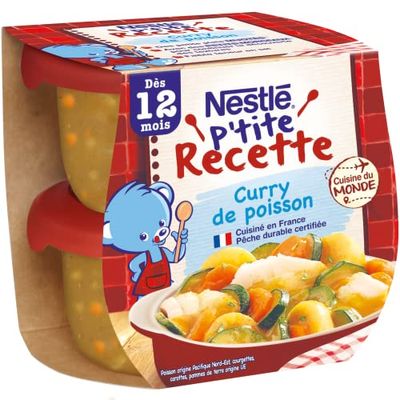 Nestlé bébé P'tite recette Curry de Poisson - 2x200g - dès 12 mois